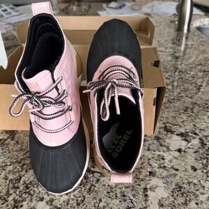 Sorel Pink and Black Waterproof Boots